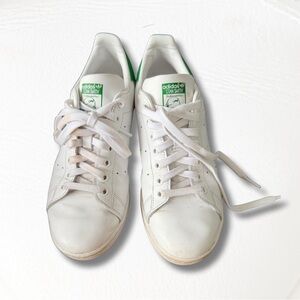Adidas Stan Smith White and Green Shoes